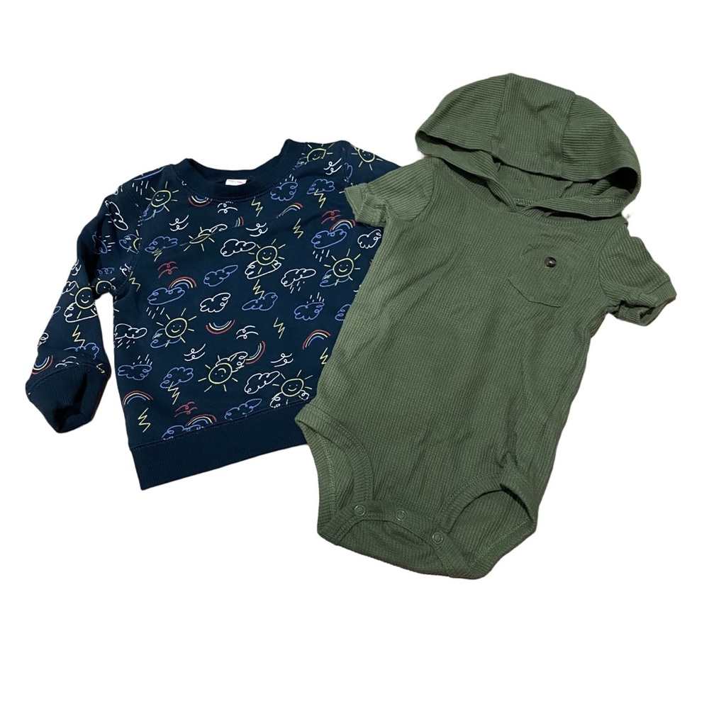 Baby Boy 12 m Clothing Lot Sweater Pullover Hooded Onesie 1yr Bundle 4/$20 🛑